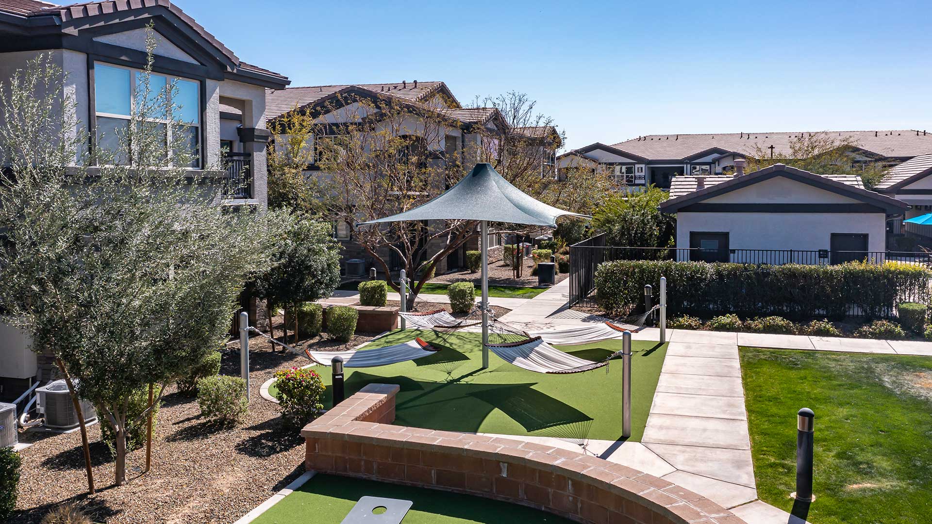Hammock lounge courtyard at Senita on Cave Creek.